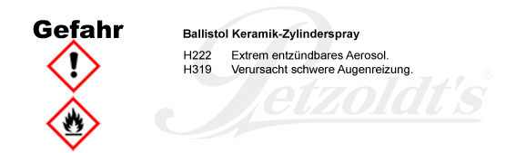 Keramik Zylinderspray, Ballistol, CLP/GHS Verordnung