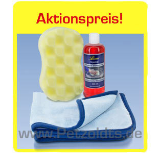 Petzoldts Mattlack Waschset, Shampoo, Waschschwamm Trockentuch