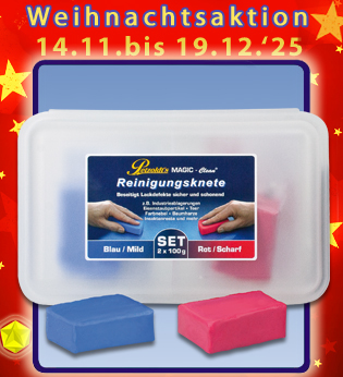 2x 100g Reinigungsknete MAGIC-Clean Blau und Rot, Lackreinigung