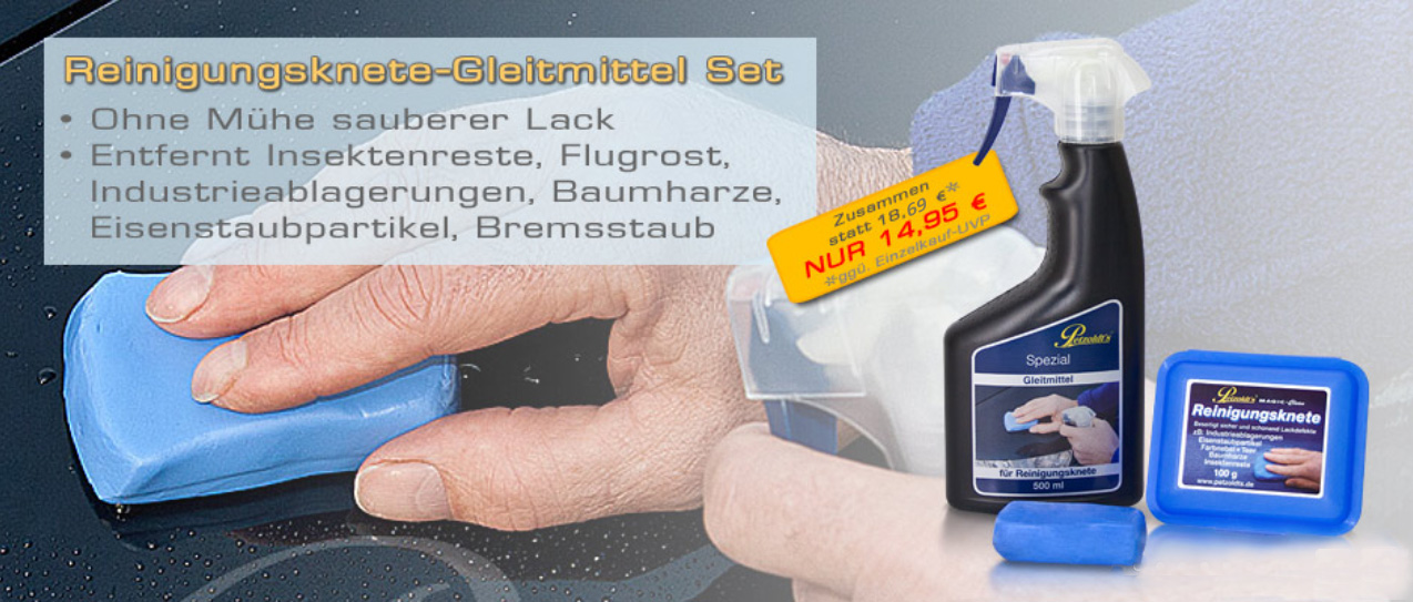 Petzoldt's Reinigungsknete-Gleitmittel Set, zur schonenden Lackreinigung